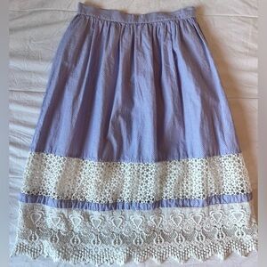VINTAGE Purple White Heart lace babydoll coquette Long Midi Skirt 🤍💟